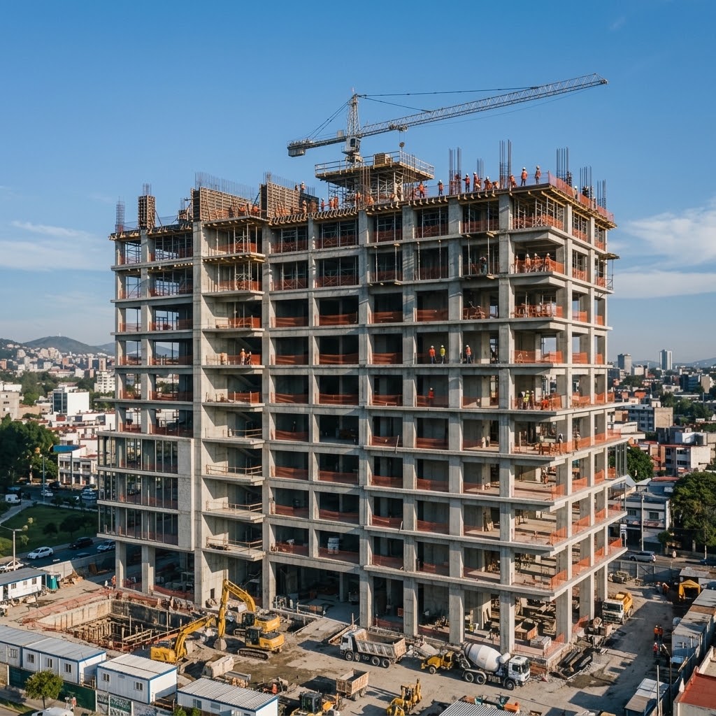 Edificio corporativo y residencial en estructura de hormigón armado